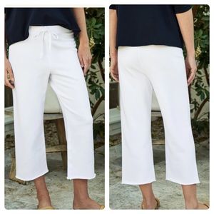 NWOT Frank & Eileen Catherine Favorite Triple Fleece Crop Sweatpants Sz XL White